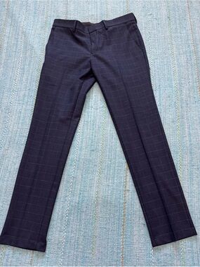 Kenneth Cole Reaction Men's Navy Windowpane Dress Pants